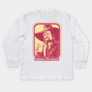 Johnny Paycheck / Retro Style Country Artist Fan Design Kids Long Sleeve T-Shirt